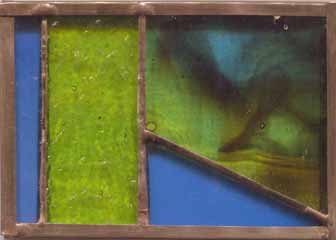 "Fields and Stream" by Marcia Nelson, MIddleton WI - Stained glass, SOLD